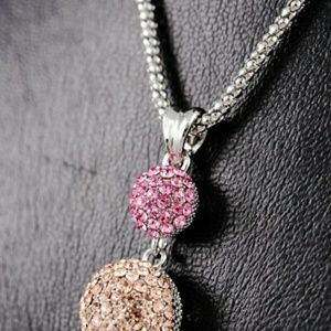 Bella K Crystal Necklaces Green or Pink